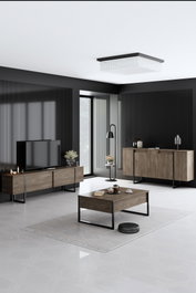 Hanah Home Luxe - Conjunto de muebles de salón Nogal y Negro